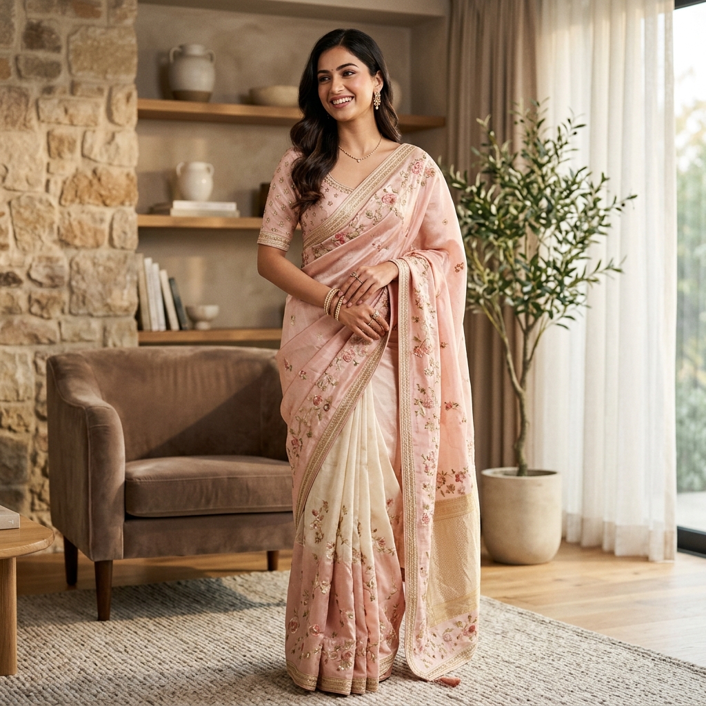 Woman wearing a premium ethnic outfit